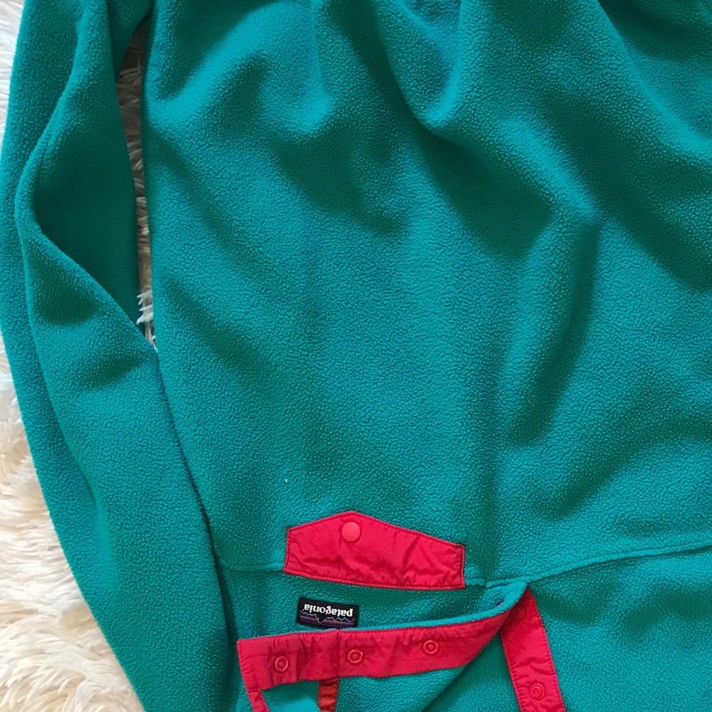 Great condition green and pink fleece jacket